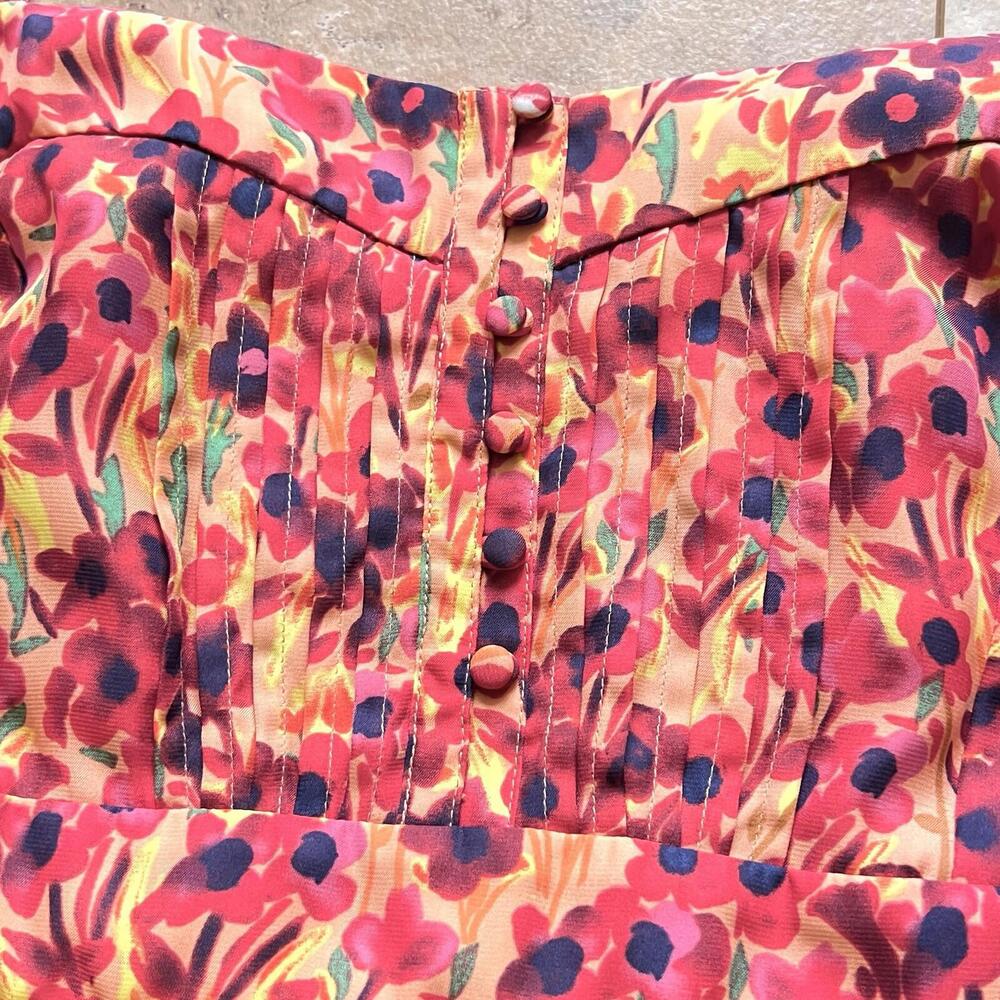 Fossil Sun Dress Floral Pattern Sz M Spaghetti Strap Sleeveless Spring Summer - Picture 6 of 15